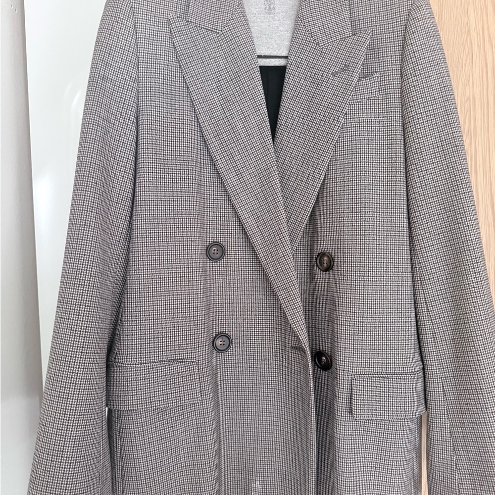 Brunello Cucinelli Elegant Houndstooth Women’s Suit